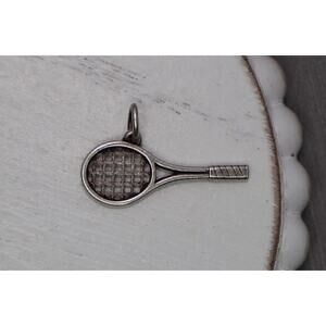 Retired James Avery 925 Tennis Racket Charm 1.33G / 0.6in